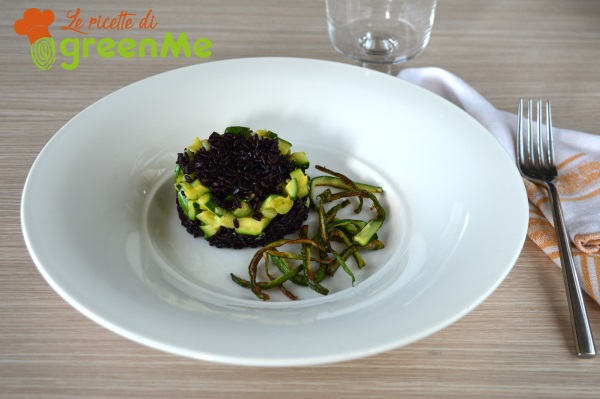 black rice with courgettes