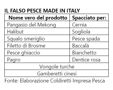 falso pesce made in italy