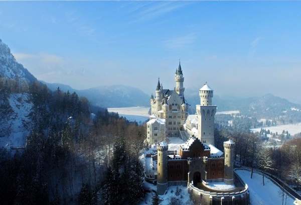 Castle Neuschwanstein vista aerea
