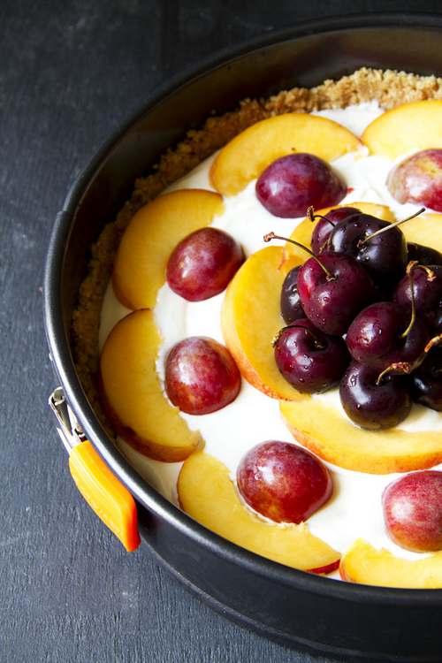 cheesecake alla frutta senza uova e senza gelatina