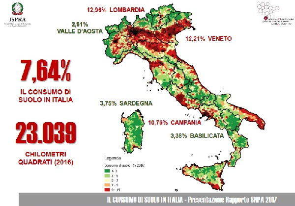 consumo suolo italia