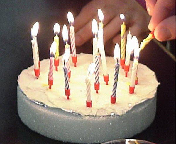 torta candeline batteri