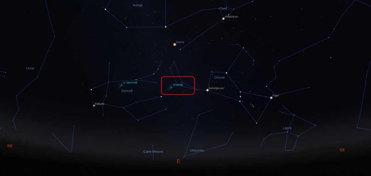 orionidi meteore 22 ottobre 2022