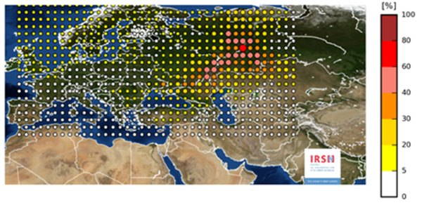 mappa radioattivita europa