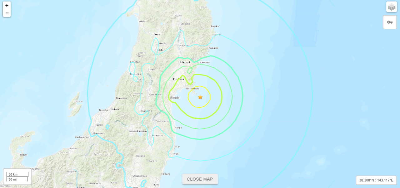 terremoto giappone fukushima 1 maggio 2021