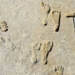 Impronte nella sabbia bianca