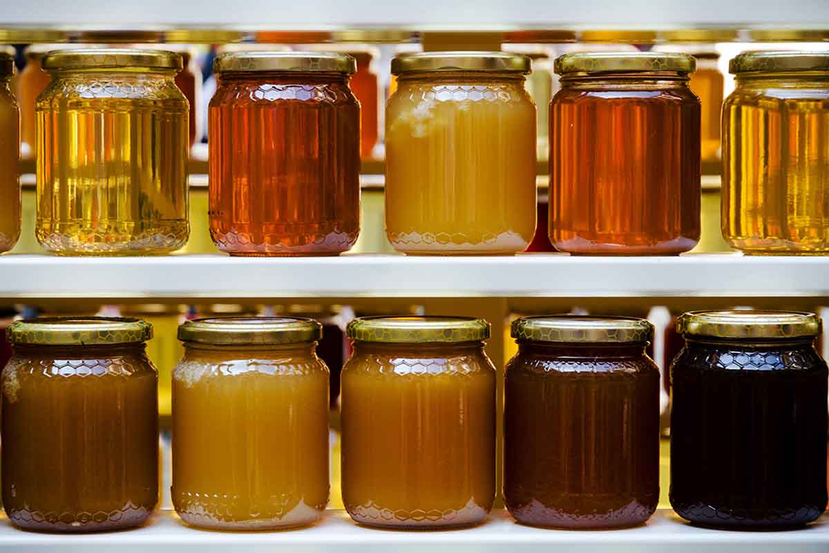 varietà miele sullo scaffale