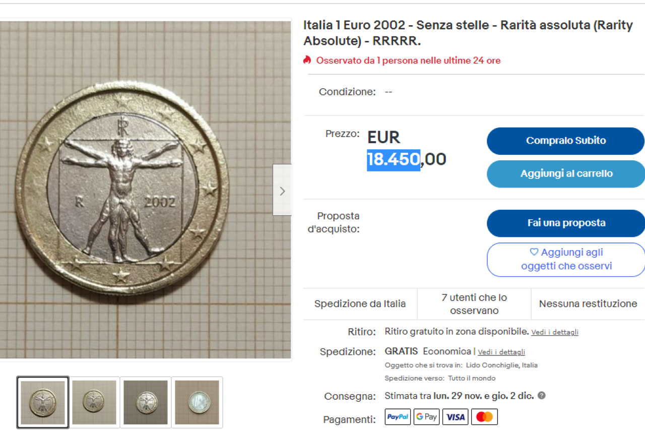 Moneta da 1 Euro senza stelle: c'è chi la sta vendendo a 18mila euro -  greenMe