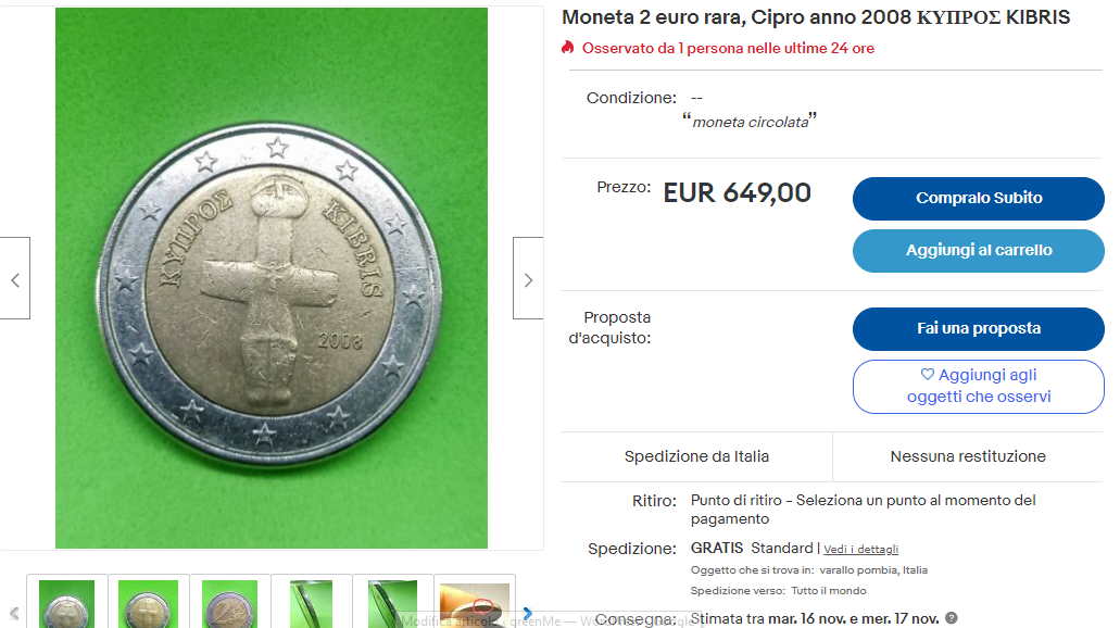 moneta cipro annuncio vendita