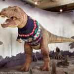 il Tyrannosaurus Rex con il maglione di Natale