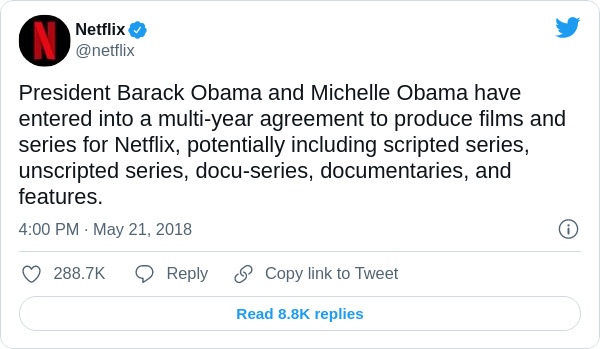tweet Netflix Obama