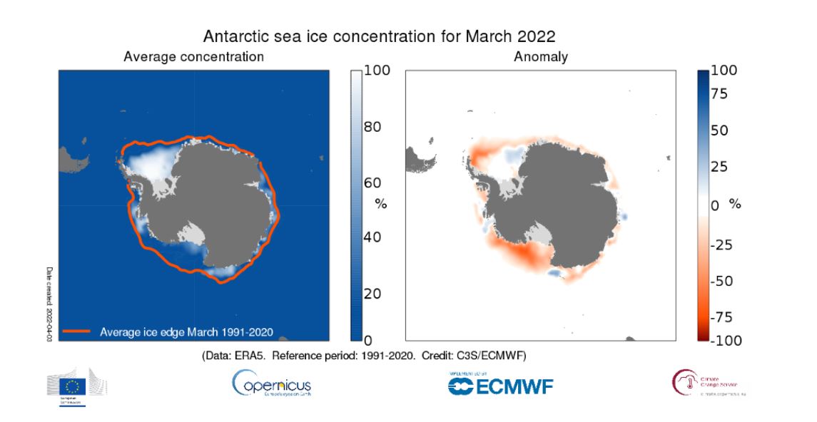 ghiaccio antartide marzo 2022