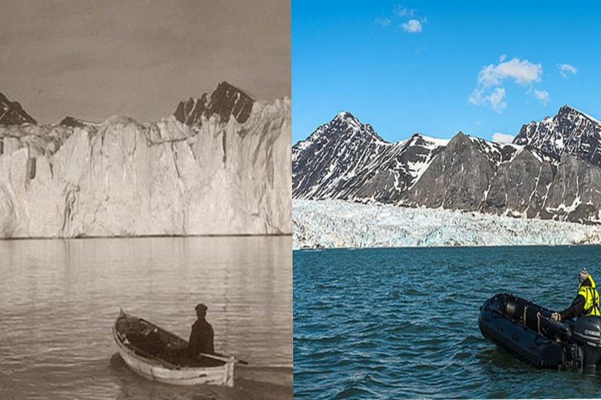 foto confronto ghiacciaio norvegia