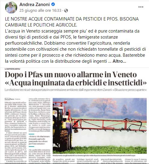 inquinamento pfas pesticidi laguna venezia