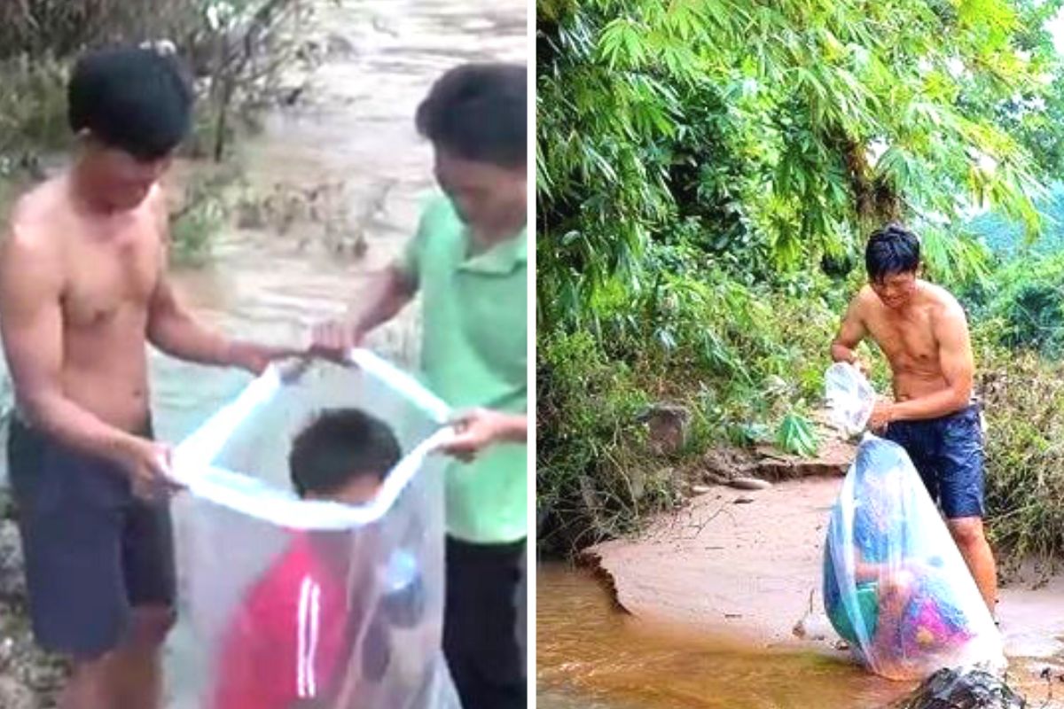 bambini vietnam busta di plastica