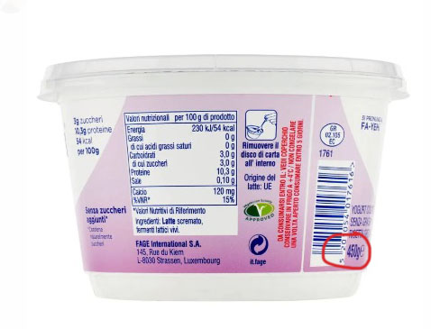 shrinkflation yogurt greco fage 450 gr