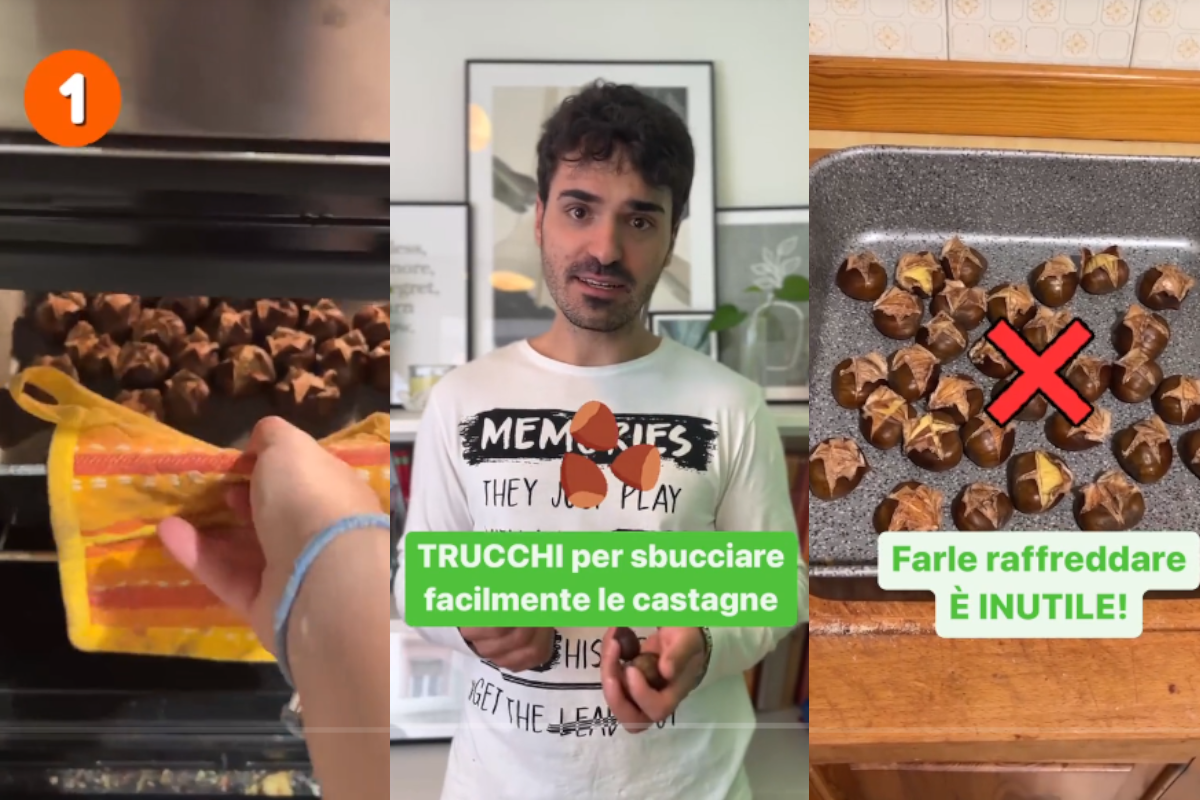 Come sbucciare le castagne senza fatica (sia cotte che crude)  --- (Fonte immagine: https://www.greenme.it/wp-content/uploads/2022/11/sbucciare_castagne_trucchi.png)