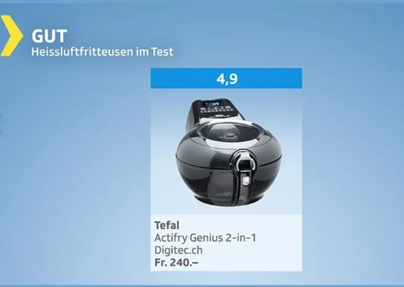 friggitrice ad aria svizzera test