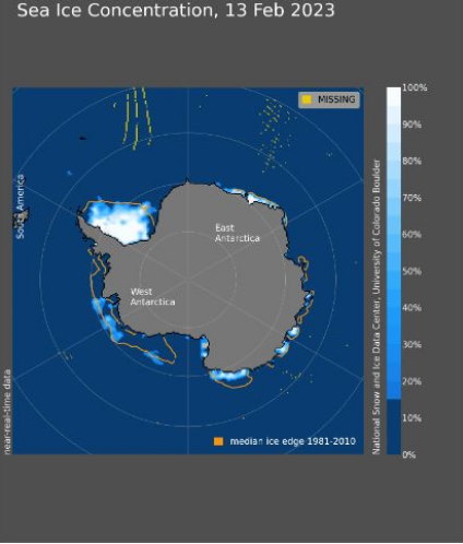 ghiaccio antartide febbraio 2023