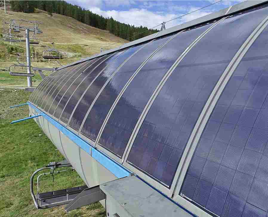 Pannello solare stazioni sciistiche