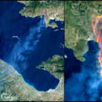 immagini satellitari incendi grecia