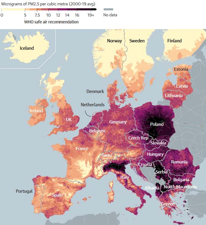 Zone più inquinate Europa 2