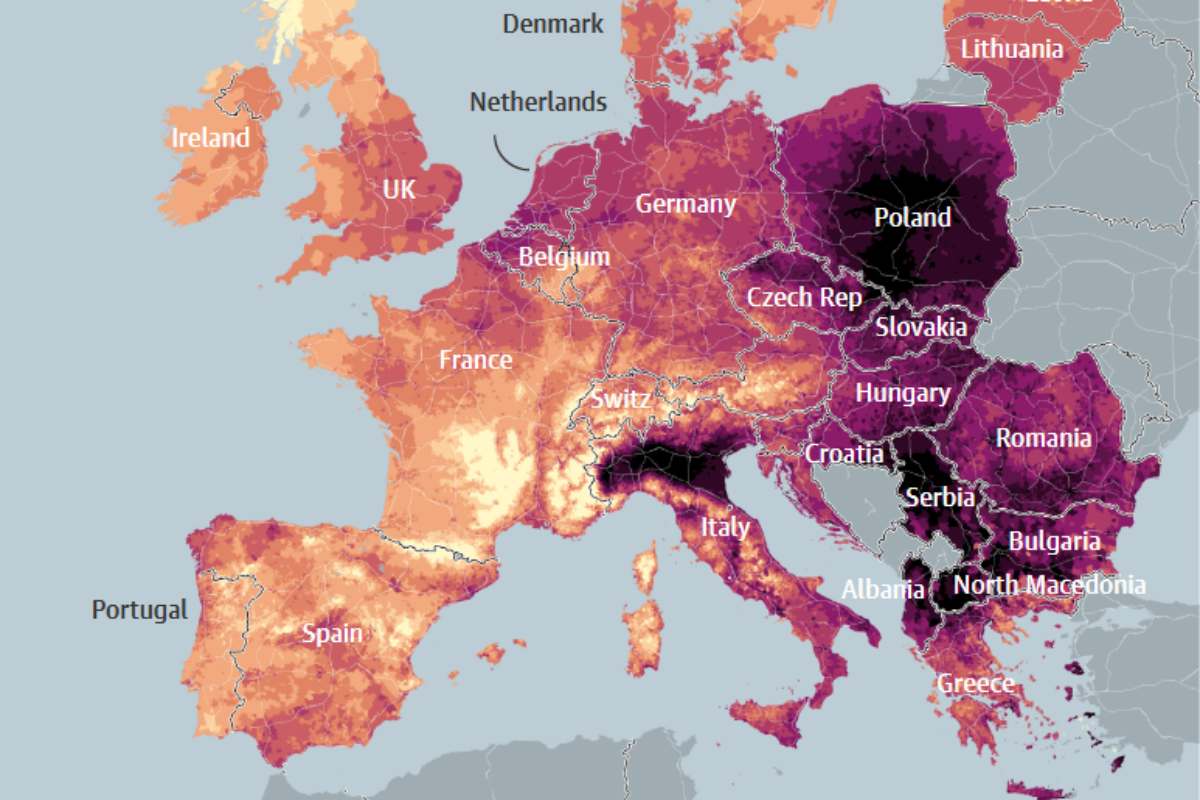 Zone più inquinate Europa