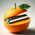 Batterie riciclate dalle arance