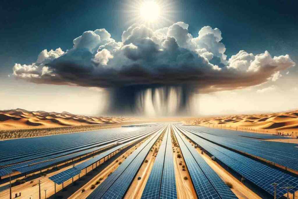 parchi solari per produrre la pioggia