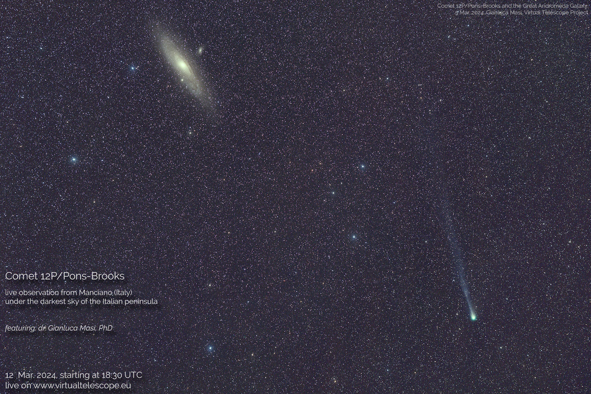 cometa pons brook passaggio streaming 12 marzo 2024