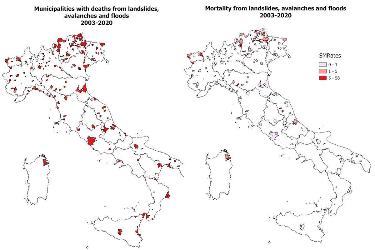 rischio eventi climatici estremi italia mappa