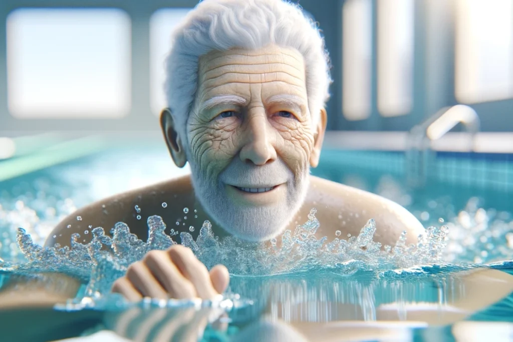 uomo anziano nuoto